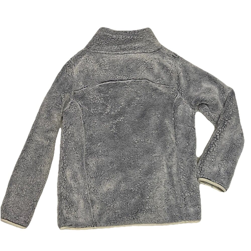 St. Johns Bay Fleece Pullover Quarter Zip Womens Sz M Faux Fur Gray Soft Cozy - Picture 2 of 13